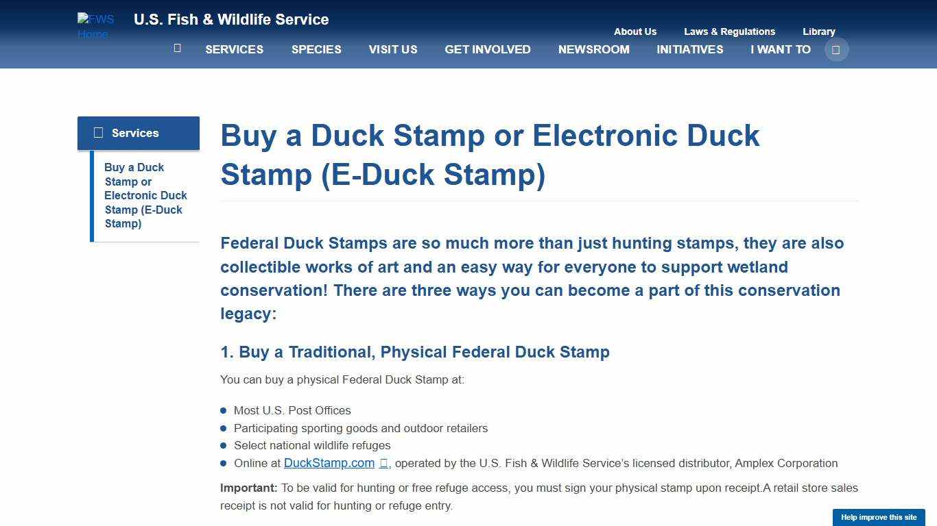 Buy a Duck Stamp or Electronic Duck Stamp (E-Duck Stamp) | U.S. Fish & Wildlife Service